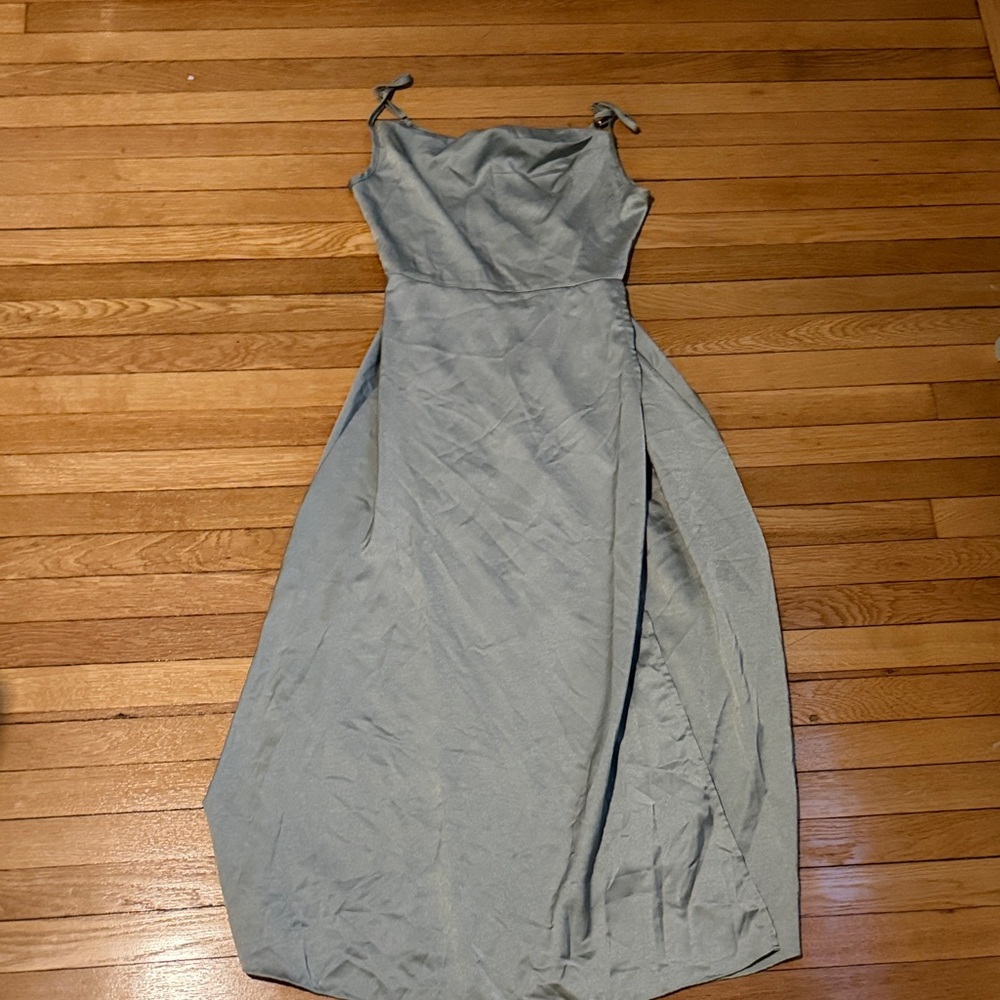 SHEIN Light sage Sleeveless Maxi Dress with Side Slit